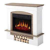 Камінокомплект ArtiFlame Woodley AF23S білий / дуб сірий Електричний Камін з ефектом живого вогню, фото 2