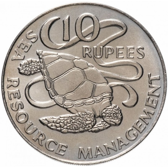 Сейшельські острови 10 рупій, 1977 ФАО Мідно-нікелевий сплав, 18.1g, ø 34.5mm №3525, фото 1