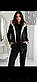 Новинка! Модний зручний теплий жіночий костюм-трійка батал чорний, фото 2