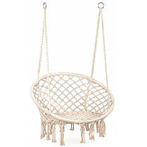 Крісло підвісне бразилійське гойдалка гамак Bonro B-092 бежевий 120 кг, фото 3