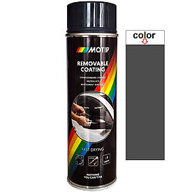 Фарба спрей Рідка гума карбон темно-сіра Motip Carbon Spray Removable Coating 500мл