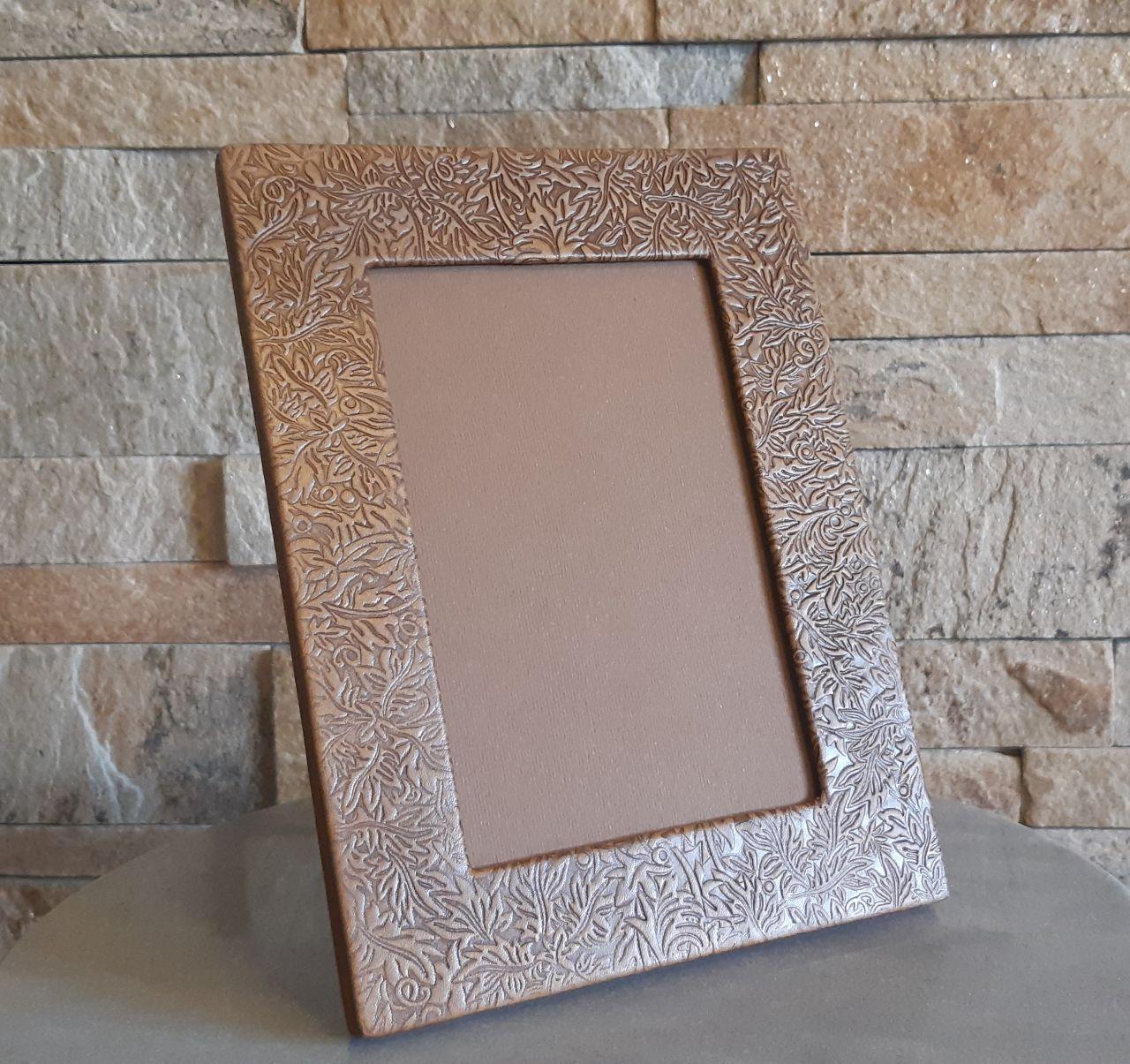 Рамка для фото горизонтальної та вертикальної орієнтації з натуральної шкіри "Фантазія", фото 1