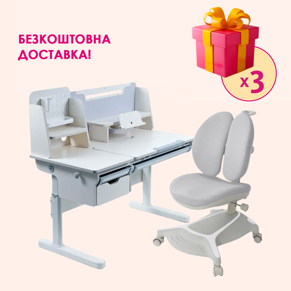 Комплект меблів Cubby Ammi Grey + дитяче крісло Cubby Bunias Grey