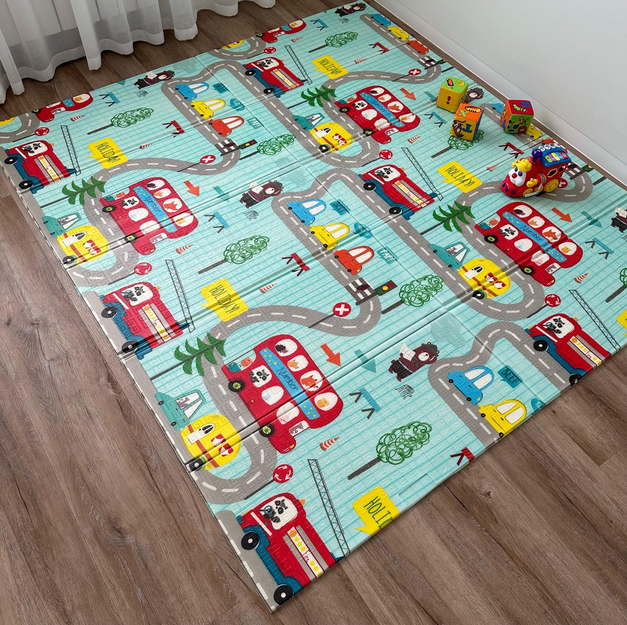 Дитячий двосторонній ігровий килимок "ДОРОГА" (180*200см), фото 1