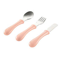 Набор детский - ложка, вилка, нож Beaba Inox розовый, арт. 913403