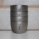 Титанова фляга для алкогольних напоїв Tiartisan 260 мл + 4 чарки по 40 мл та лійка, фото 5