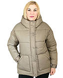Жіноча зимова курточка з капюшоном (Бежевого кольору), фото 4