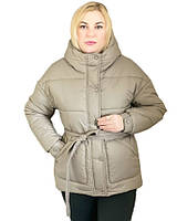 Жіноча зимова курточка з капюшоном (Бежевого кольору)