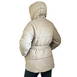 Жіноча зимова курточка з капюшоном (Бежевого кольору), фото 9