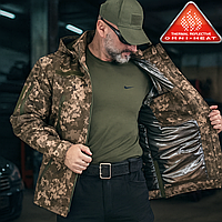 Зимова тактична куртка omni-heat pixel soft shell штурмова армійська куртка для військовослужбовців ріпстоп