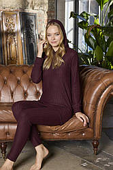 Жіночий теплий костюм з інтерлоку Seren бургунді М
