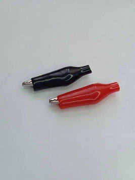 Затискач типу " крокодил " 44 мм в ізоляції чорний червоній білий зелений жовтий Код/Артикул 2-003