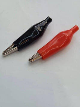 Затискач типу " крокодил " 50 мм в ізоляції чорний червоній Код/Артикул 2-001