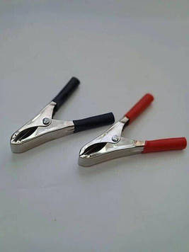 Затискач типу " крокодил " 50 мм в ізоляції чорний червоній Код/Артикул 2-005