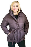 Жіноча зимова курточка з капюшоном ( колір бургунд)