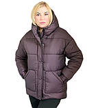 Жіноча зимова курточка з капюшоном ( колір бургунд), фото 7