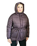 Жіноча зимова курточка з капюшоном ( колір бургунд), фото 4