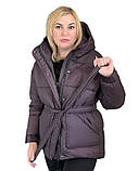 Жіноча зимова курточка з капюшоном ( колір бургунд), фото 3