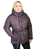 Жіноча зимова курточка з капюшоном ( колір бургунд), фото 8