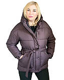 Жіноча зимова курточка з капюшоном ( колір бургунд), фото 6