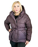 Жіноча зимова курточка з капюшоном ( колір бургунд), фото 5
