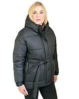 Жіноча зимова курточка з капюшоном ( колір чорний)