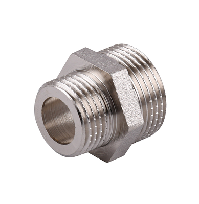 Ніпель редукційний 3/4" ЗР х 1/2" 3Р, нікельований, різьбовий фітинг латунний