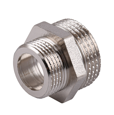 Ніпель редукційний 1" ЗР х 3/4" 3Р, нікельований, різьбовий фітинг латунний