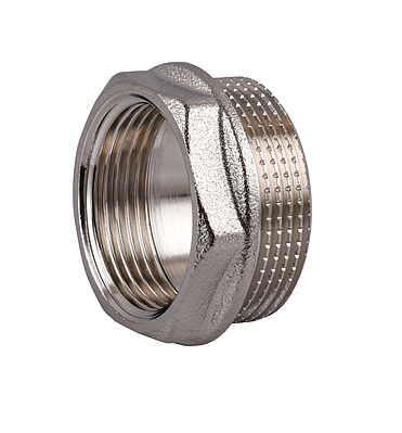 Футорка 1 1/2" ЗР х 1 1/4" ВР, нікельована, різьбовий фітинг латунний