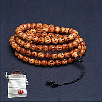 Чотки з Туї з мантрою на 108 намистин 8 мм