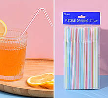 Набір одноразових трубочок для напоїв, соломинки для коктейлів із гофрою