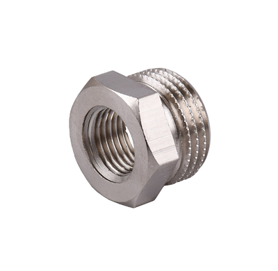 Футорка 1/2" ЗР х 1/4" ВР, нікельована, різьбовий фітинг латунний