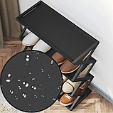 Поличка для взуття 4-ярусна напольний стелаж обувна етажерка в чорному кольорі, фото 4