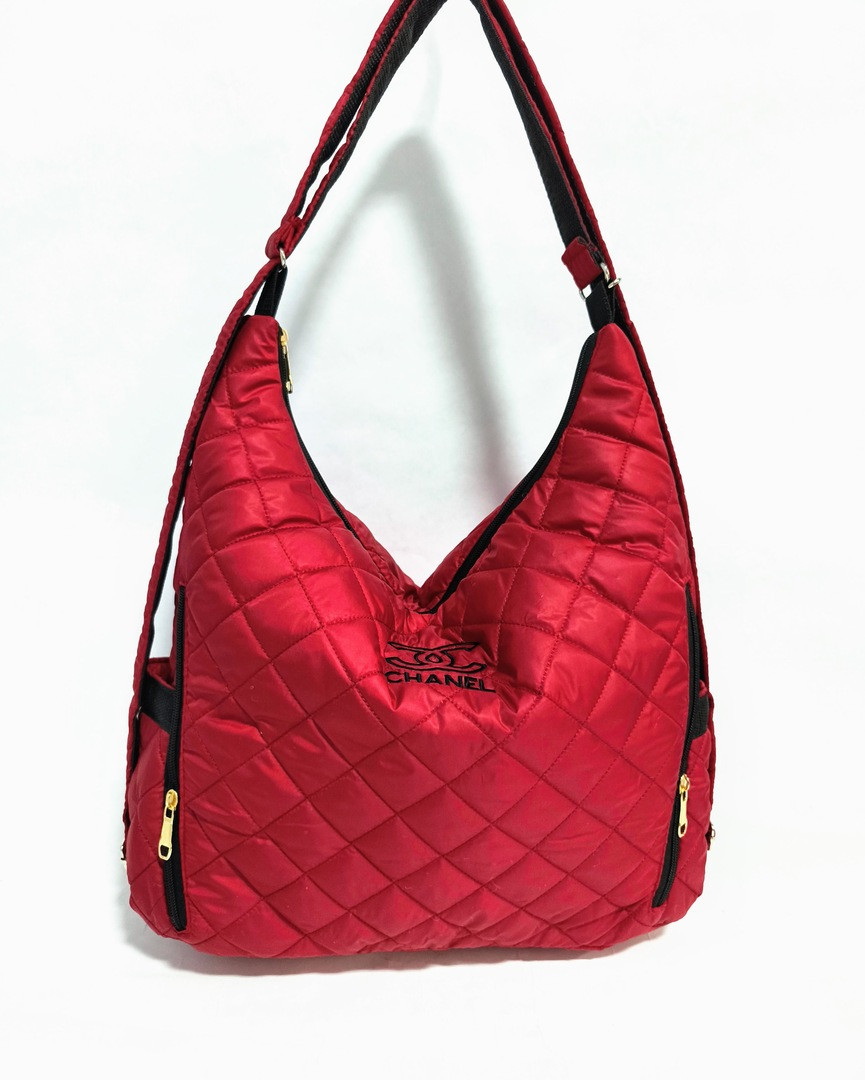 Жіноча стьобана сумка-рюкзак 30*40см червона (200-991)