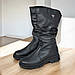 Жіночі зимові чоботи з натуральної шкіри на низькому ходу на середню та повну ногу 39 розмір, фото 3