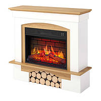 Камінокомплект ArtiFlame Woodley AF23BS білий / дуб натуральний Електричний Камін з ефектом живого вогню, фото 2