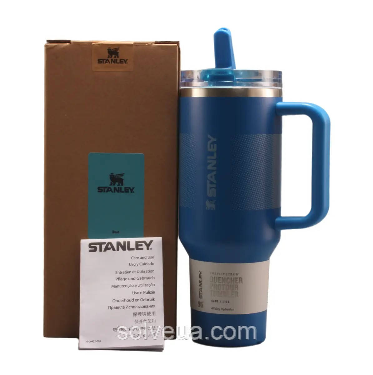Термос термочашка Stanley Quencher ProTour Flip Straw Tumbler з нержавіючої сталі Blue 1,18 л KT6007886 solve, фото 1