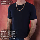 Позолочений срібний ланцюжок чоловічий товстий. Позолота 585 ланцюжок срібло 925. Ширина 7 мм 65 см, фото 2