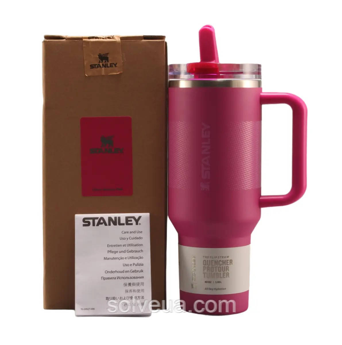 Термос термочашка Stanley Quencher ProTour Flip Straw Tumbler з нержавіючої сталі Crimson 1,18 л KT6007887 solve, фото 1