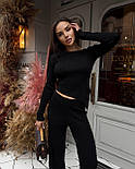 Жіночий в’язаний костюм у рубчик з топом лонг і штанами – стильна новинка сезону Осінь/Зима 2025, фото 6