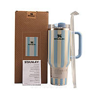 Термос термочашка Stanley Quencher ProTour Flip Straw Tumbler з нержавіючої сталі Blue Cabana Gloss 1,18 л KT6007890 solve