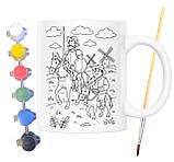 Набір для творчості кружка розмальовка за мотивами Дон Кіхот (Мигель де Сервантес) 330 мл біла (КР0172), фото 2