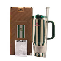Термос термочашка Stanley Quencher ProTour Flip Straw Tumbler з нержавіючої сталі Green Cabana Gloss 1,18 л KT6007892 solve
