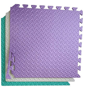 Набір-пазл Тріо (12шт пазлів) 50х50х1см Фіолетовий-Бежевий-Бірюзовий