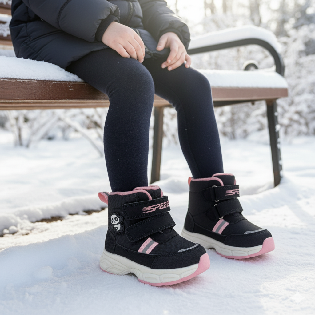 Зимняя детская обувь, дутики, ботиночки на девочку, сапоги для девочек, на овчине, на лепучке. Размер: 22-27, фото 1