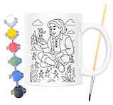 Набір для творчості кружка розмальовка за мотивами Мандри Гуллівера (Джонатана Свіфта) 330 мл біла (КР0173), фото 2