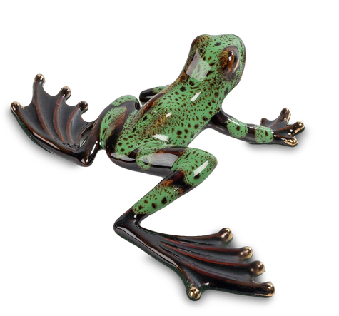 Витончена декоративна статуетка жабки "Мармурова" з порцеляни від італійського бренду Pavone, фото 1