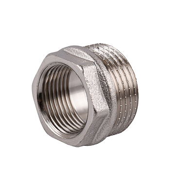 Футорка 1" ЗР х 3/4" ВР, нікельована, різьбовий фітинг латунний