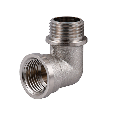 Коліно нікельоване 3/4" ВР х 3/4" ЗР, латунний фітинг різьбовий