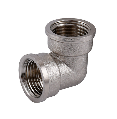 Коліно нікельоване 1/2" ВР х 1/2" ВР, латунний фітинг різьбовий